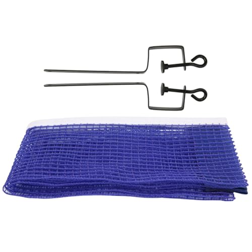 ‌Table Tennis Net Replacement with Adjustable Bracket - Blue Polyester Net for Indoor & Outdoor Practice
