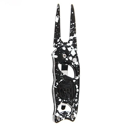 Links Golf Divot Tool with Foldable Pop-up Button & Magnetic Golf Ball Marker - Patented Golf Divot Tool and Ball Marker - Drip Collection - color: Black