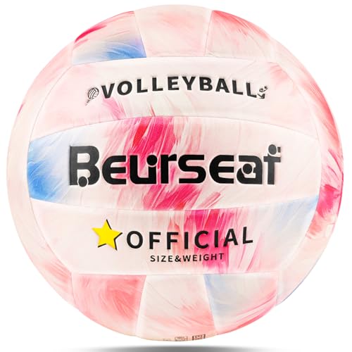 Volleyball, Soft Touch Beach Volleyball, Indoor Outdoor Volleyball for Beach Game Training, Official Size 5 - color: Pink Print