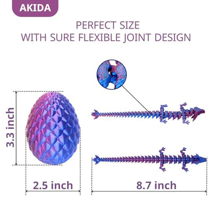 2 Pack Dragon Eggs with Dragon Inside, Dragon Egg Fidget Toy, 3D Dragon Eggs with Dragon Inside, Mystery Dragon Egg, 3D Printed Dragon Egg, Stocking Easter Basket Stuffers - color: 2 Pack Dragon Egg