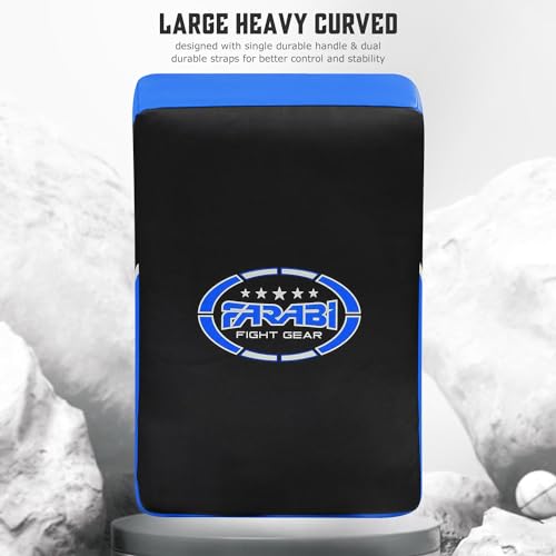 Farabi Sports Kick Shield 20.5 inches Large Curved Muay Thai Kicking Shield Strike Pad MMA Punching Foot Target Boxing Training Kick Pad Martial Arts Karate Taekwondo Kick Pad X 1 Unit - color: Blue Black