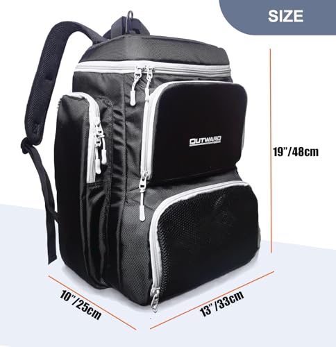 Pickleball Bag Deluxe Backpack Fits 4 Paddles and 10+ Balls - Shoe Compartment, Fence Hook, Storage Pockets, Adjustable Sling, Pickleball Accessories Equipment Bag