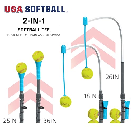 Franklin Sports Grow-with-Me Kids Baseball Batting Tee + Stand Set for Youth + Toddlers - Youth Baseball, Softball + Teeball Hitting Tee Set for Boys + Girls - style: Grow With Me Tee - Usa Softball