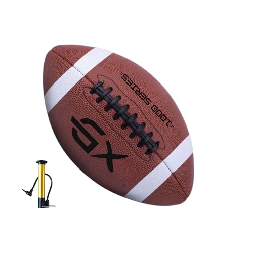 Official Size 7 Football – Durable,Strong Grip Leather Adult & Youth Football for Practice, Game Day, Outdoor Sports, and Training – Ideal for American Football Lovers & Athletes - color: BROWN