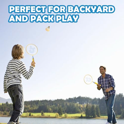 Kids Badminton Rackets Set with Soft Grip, Oversize & Lightweight Shuttlecocks Racquet with Carry Bag for Children Youth, 2 Player Sport Game for Indoor Outdoor Backyard