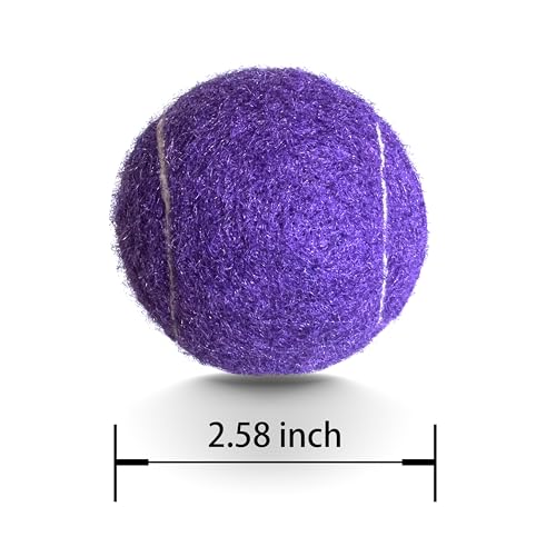 Tennis Balls, 6 Pack Advanced Training & Practice Tennis Balls for Beginners, High Visibility Pet Dog Playing Balls - color: Purple