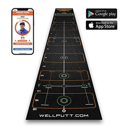 WELLPUTT - Golf Putting Training Mat - 13ft Black