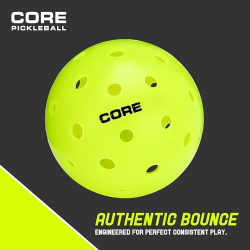CORE Crack-Resistant Outdoor Pickleball Balls - USAPA Approved Durable Pickle Balls for All Levels of Play - Pickleballs for Outdoor Play (Neon)