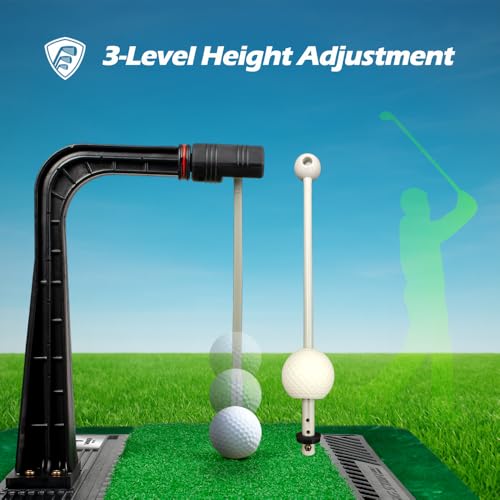WINNER SPIRIT Real Swing 300 Golf Swing & Hitting Trainer, True Impact, Checking Path After Swing Practice Mat Groover Training Aid, Height Adjustable - style: Real Swing 300