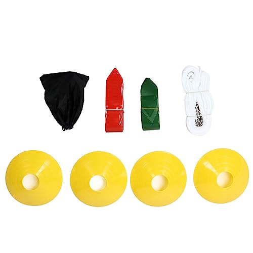Flag Football Set for 10 Players, Wireless Flag Football Belt Kit with 30 Flags and 4 Cones, PVC Waist Belts with Soft Ribbon Flags for Youth Training and Outdoor Games (Red+Green)