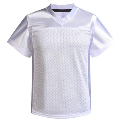 Youth Blank Football Jersey,Boy's Mesh Athletic Practice Footabll Shirts,Blank Footabll Jerseys for Kids S-XL - color: White, size: Medium