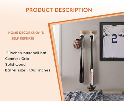Maple Wood 18 inch Baseball Bat Self-Defense Softball Bat Home Defense Lightweight for Youth & Adult in 10-oz - only for Self Defense & Home
