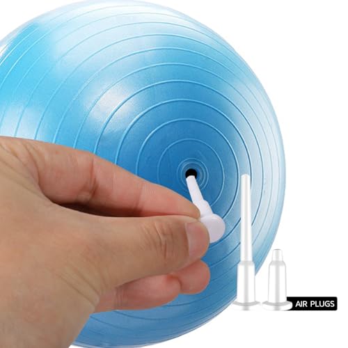 Yoga Ball Plug Replacement, 10 Pieces Plastic Exercise Ball Plug Replacement Fitness Exercise Balls Air Stopper Pin Adapter Kit with 2 PCS Plugs Puller for Fitness Balls Inflatable Bed Pool, White