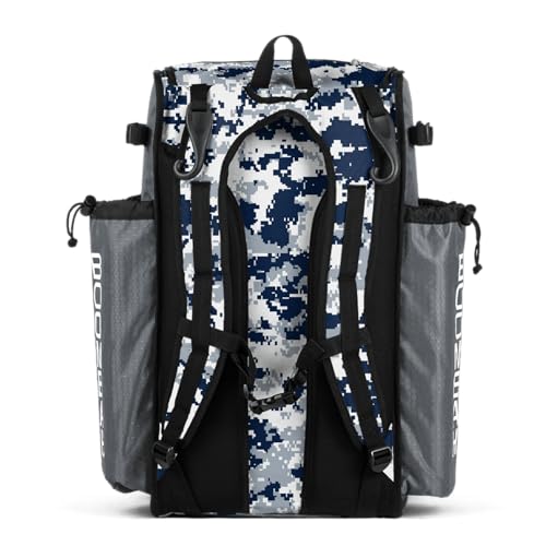Boombah Superpack Bat Pack - Backpack Version (no wheels) - Holds 4 Bats - Camo Series - Multiple Color Options - color: Gray/Navy