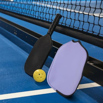 Table Tennis Paddle Case Pickleball Paddle Protective Cover Purple Neoprene Anti-scratch Portable Storage Bag for Sports and Game Room
