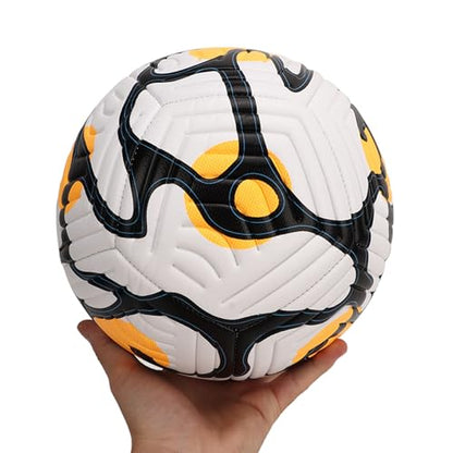 Soccer Indentation Adult Training SoccerStandard English Football for Soccer Games and Practice - ，High Elasticity - color: Orange Yellow