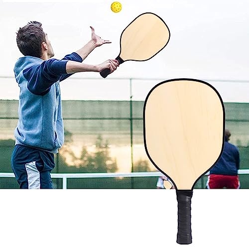 Lightweight Rackets Wood Paddle with Ergonomic Cushion Grip Racket Easy to Use Rackets with Ergonomic Cushion Grip