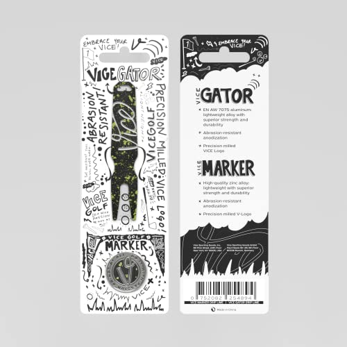 Vice Golf Gator Divot Tool + Ball Marker Set - color: Drip Lime