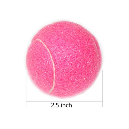 URBEST Tennis Ball 12 Packs Training Tennis Balls Practice Balls for Novice Player, Pet Dog Playing Balls with Mesh Carry Bag - color: Pink