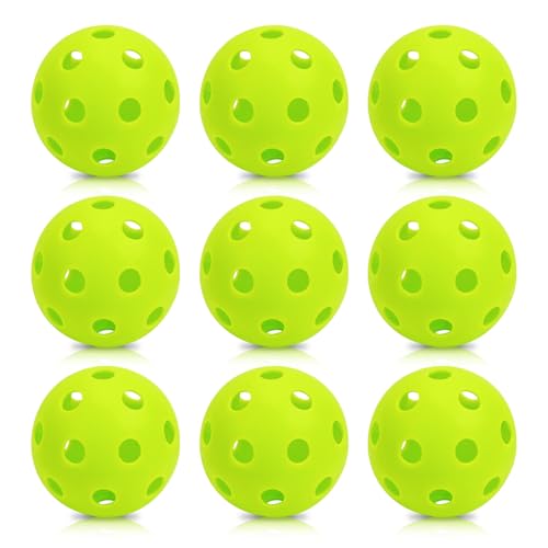 16 Pack Plastic Baseballs - Hollow Softballs for Lightweight Batting Practice - Indoor/Outdoor Training Balls - color: Chartreuse,9pcs