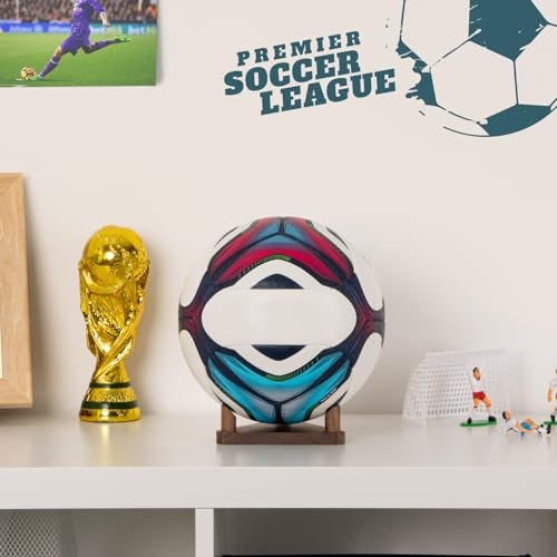 PUERSI Ball Holder Wall Mount Ball Stand Display Storage for Basketball Football Soccer Volleyball - color: Walnut-1 Pack