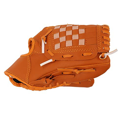 Baseball Pitcher Mitt Optimal Balance PVC Brown Catching Glove for Baseball Training for All Ages - size: 10.5 Inch