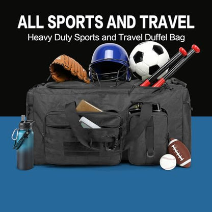 120L Extra Large Baseball Duffle Bag for Adult Softball Gym Bag with Shoe Compartment, Sports Duffel Bat Equipment Bag Coach Team Catchers Gear Bag for Hockey Football Basketball Soccer, Black - color: Black