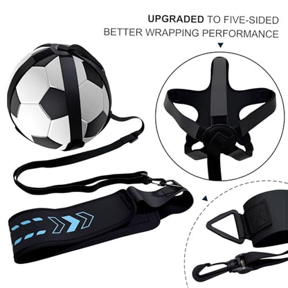 Soccer Training Equipment Football Kick Solo Trainer Adjustable Waist Belt Elastic Rope, Aids Hands Free Throw Sole Practice Fits Ball 3, 4, 5 and Volleyball Rugby (Blue) - color: Blue