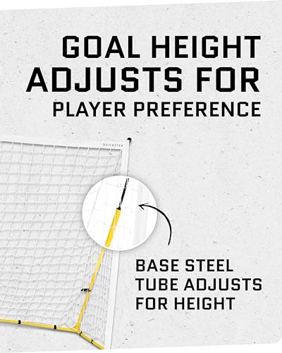 SKLZ Quickster Soccer Goal - Portable Goal for Backyard & Field - Durable Tension-Tite Frame & Heavy Gauge 2-Ply Net - Adjustable Click-Lock Poles, Metal Stakes - Carrying Case with Handle - style: 6 x 4 Feet