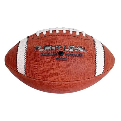 Flight Level Offical Size Leather Football, Full Grain Genuine Leather
