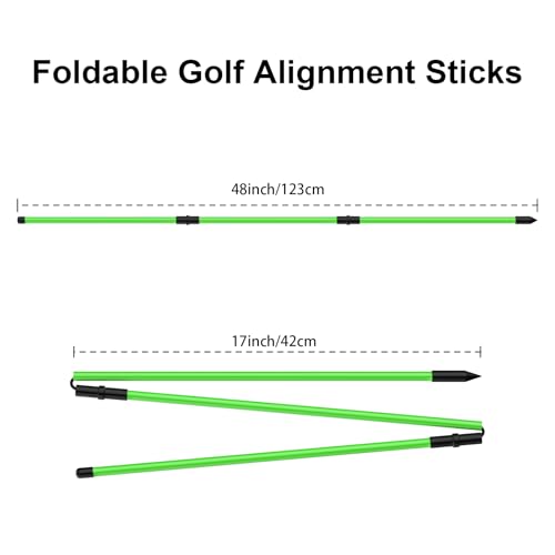 Adjustable Golf Swing Plane Trainer System for Practising Aiming Putting Swing - Made of Solid Steel - size: Stick Holder + Sticks