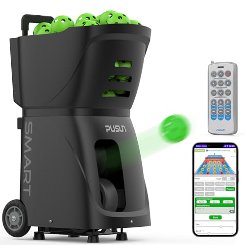 PP-SMART-【Smart Pickleball Machine】 80+ Ball Capacity | 4-6 Hours Battery Life | Speed 20-120km/h | 20 Landing Points | APP Control | Ideal for Training/Teaching/Matches