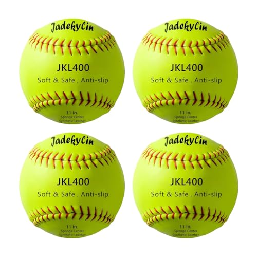 11 & 12 Inch Soft Safety Softball - Ideal for Practice, Training & Recreational Use - size: 11 inch, style: JKL400 4-pack