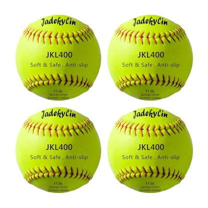 11 & 12 Inch Soft Safety Softball - Ideal for Practice, Training & Recreational Use - size: 11 inch, style: JKL400 4-pack