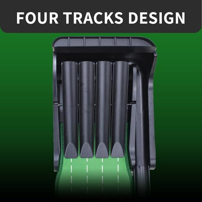 Crestgolf Golf Putting Mat, Automatic Ball Return with 4 Unique Flipping Tracks & 2-Player Mode, Professional Non-Slip Practice Putting Green Mat for Indoor Golf Training, Improve Putting Skills