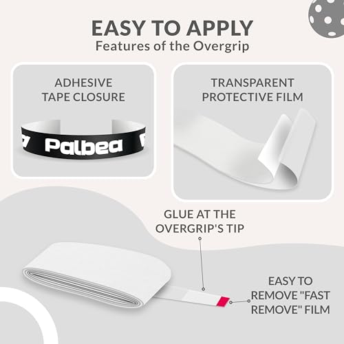 Pickleball OverGrip Tape - Pack of 3/6/12/22/60 - Extra Tacky White Pickleball Grip Tape - High Sweat Absorption & Non-Slip Soft Touch. Accessories Designed to Enhance Your Pickleball Paddle Grip Tape - style: 12-Pack White