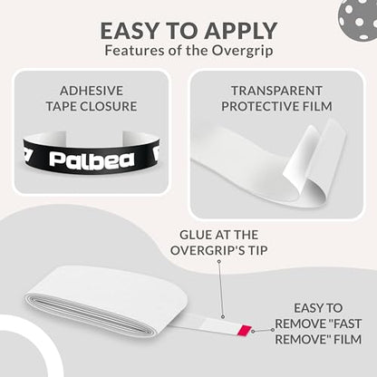 Pickleball OverGrip Tape - Pack of 3/6/12/22/60 - Extra Tacky White Pickleball Grip Tape - High Sweat Absorption & Non-Slip Soft Touch. Accessories Designed to Enhance Your Pickleball Paddle Grip Tape - style: 22-Pack White