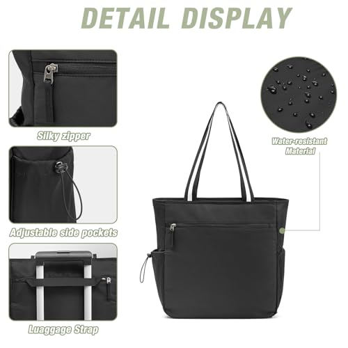 G4Free Pickleball Bag, Pickleball Tote Bag for Women Men, External Ball Bag with Shoe Compartment & Paddle Cover Pocket - color: Black