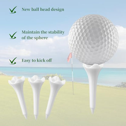 50PCS Plastic Golf Tees - 1-1/2‘’ Short Golf Tees - Enhanced Durability & Stability - Low-Friction Design for Iron、Par Threes, Hybrids and Driving Range