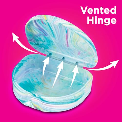 Practicon Marble Retainer Cases, Orthodontic Aligner Case, Mouth Guard Holder (3 Pack) (Cotton Candy) - color: Cotton Candy