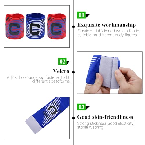 Elastic Soccer Captain Armband for Youth and Adult - size: Mixed Color