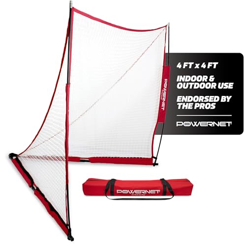 PowerNet Portable 4x4 FT Lacrosse Goal, Quick and Easy 2 Minute Setup No Tools Required, Perfect for Practice or Scrimmages, Bow Style Frame