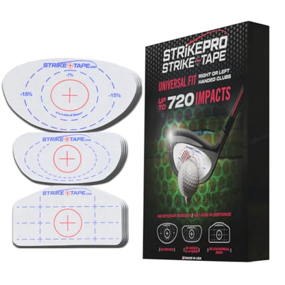 STRIKEPRO Strike Tape Golf Impact Tape Right or Left Hand Club Face Stickers. No Residue Golf Impact Stickers for Instant Swing Analysis. Packs of Drivers or Drivers/Hybrid/Irons club face labels - size: DRIVER/IRONS/HYBRIDS
