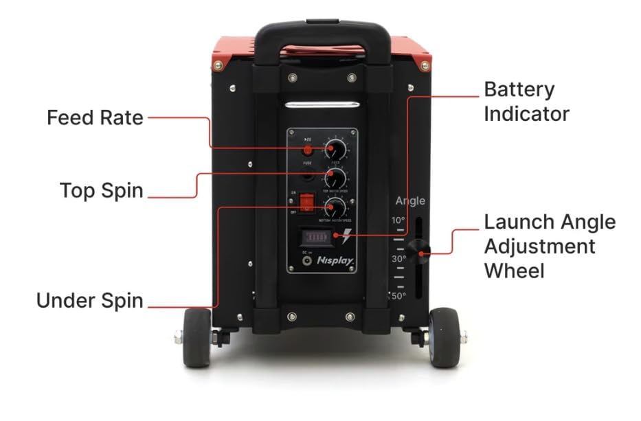Portable Tennis Ball Machine (26lbs) - Dual Motor for TopSpin and Backspin, 80+ Balls, Max 68MPH, 4+ Hours Play with External Lithium Battery - style: N2 Ball Machine Only (Space Gray)