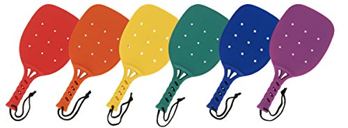 Champion Sports 15-inch Plastic Paddleball Racket Set of 6 - Assorted Colors