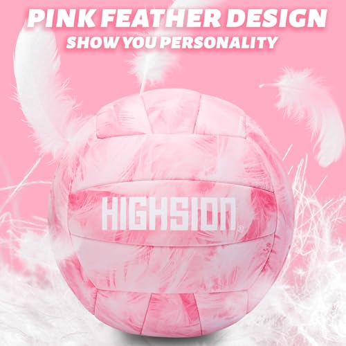 Soft Touch PU Leather Volleyball Official Size 5 Thickened Durable Indoor Outdoor Waterproof Volleyball for Teen Girls Kids Team Beginners Beach, Pool, Gym Training & Games(Deflated,With Pump)