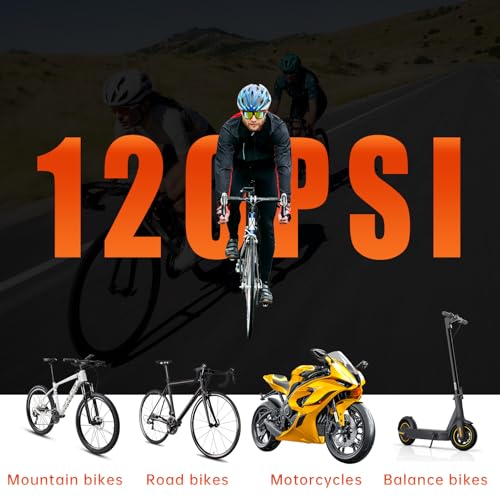 160PSI Electric Mini Bike Tire Pump Portable, Fast Bicycle Pump with Digital Display Pressure Gauge, Air Pump for Mountain Bike, Moto and Balls