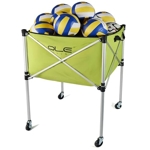 Ball Cart,Volleyball Ball Cart with Wheels 26 Balls Portable Ball Cart,Ball Storage,Collapsible Sports Ball Equipment Cart for Volleyball, Rugby,Soccer【 Indoor Outdoor】