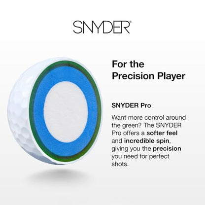 Snyder USA Pro Golf Balls - 5-Piece Construction Practice Golf Balls, Urethane Cover, 322 Dimples, 90 Compression, Training Golf Balls 12 Pack - color: White w/ Blue