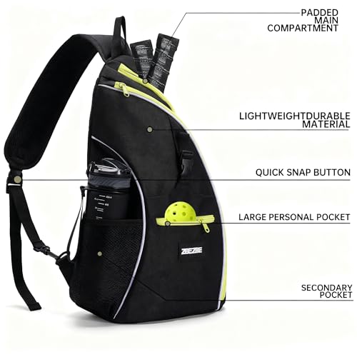 Pickleball Bag, Pickleball Backpack with Water Bottle Holder for Men and Women - color: green